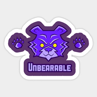 Purple Unbearable - Purple Bear With Claws Sticker